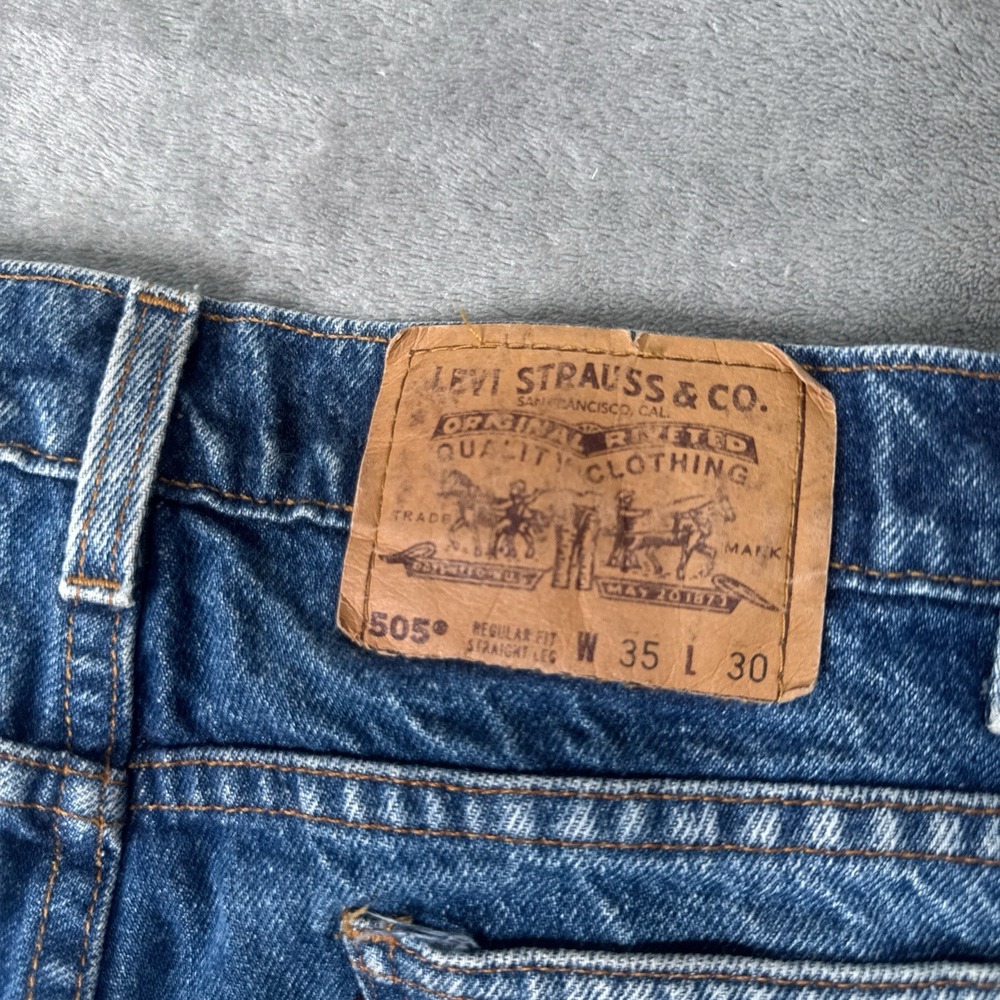 Vintage Levis Jeans Mens 35x30 (Fits 33x29) 505 Orange Tab 90s Made in USA - Picture 3 of 16